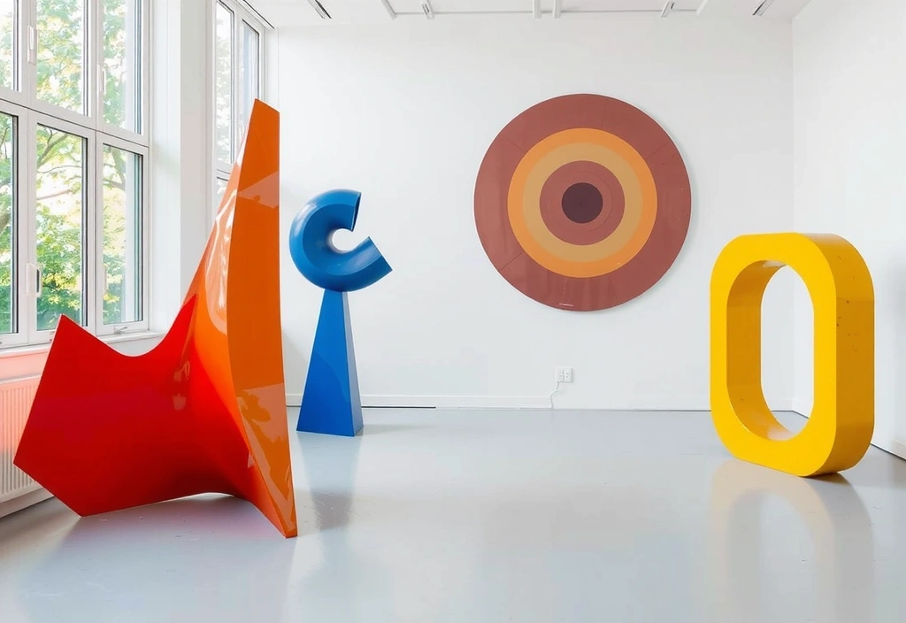 Installazione artistica moderna in una galleria