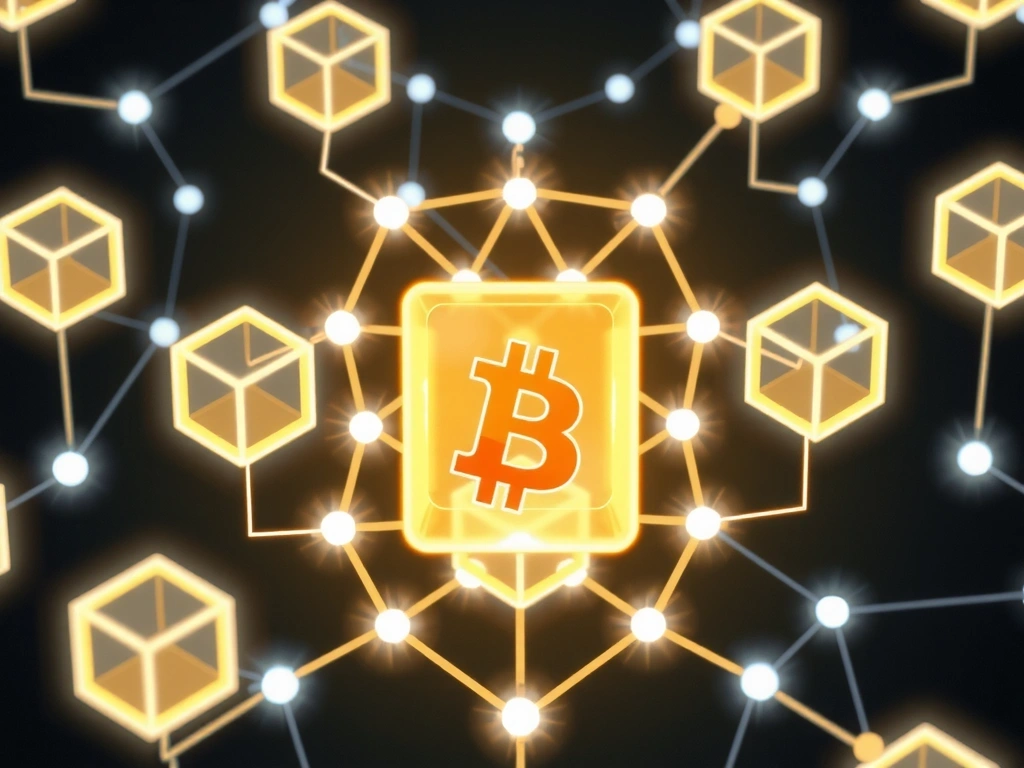 Visualizzazione astratta della tecnologia blockchain con blocchi connessi