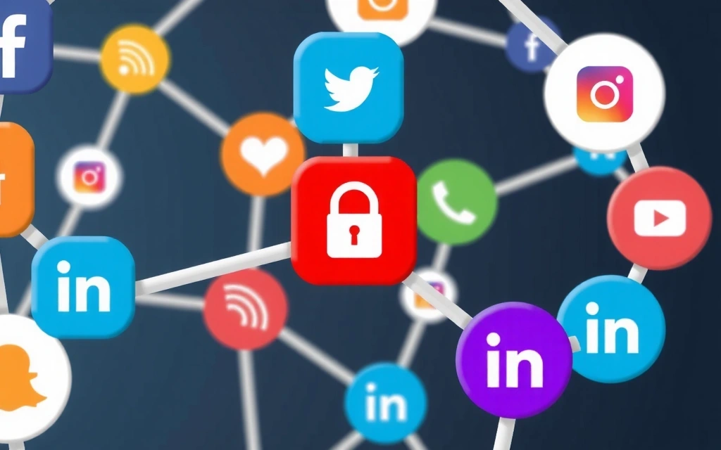 Icone di social media interconnesse